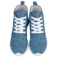 White And Blue Brick Wall Women s Lightweight High Top Sneakers