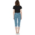 White And Blue Brick Wall Inside Out Lightweight Velour Capri Leggings  View2