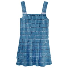 White And Blue Brick Wall Kids  Layered Skirt Swimsuit