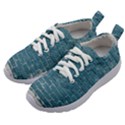 White And Blue Brick Wall Kids Athletic Shoes View2