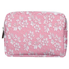 Texture With White Flowers Make Up Pouch (medium) by artworkshop