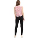 Texture With White Flowers V-Neck Cropped Tank Top View2