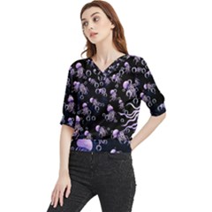 Jellyfish Swarm Quarter Sleeve Blouse