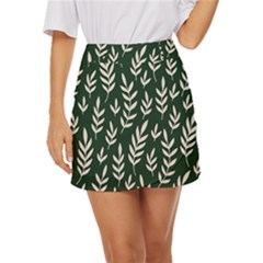 Leaves Foliage Plants Pattern Mini Front Wrap Skirt