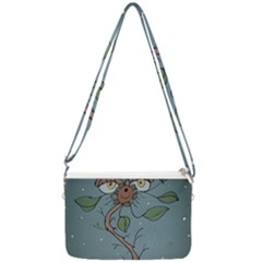 Fantasy Flower Drawing Double Gusset Crossbody Bag by dflcprintsclothing