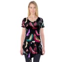 Heels Shoes Pattern Feminine Art Short Sleeve Tunic  View1