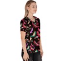 Heels Shoes Pattern Feminine Art Women s V-Neck Scrub Top View3