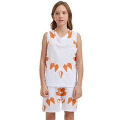 Abstract Boho Print T- Shirt Abstract Boho Print 2 Kids  Basketball Mesh Set
