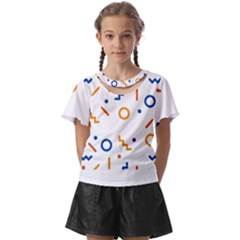 Abstract Dots And Line Pattern T- Shirt Abstract Dots And Line Pattern 4 Kids  Front Cut Tee