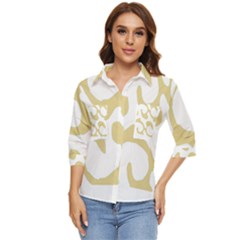 Abstract Pattern Baby Blue Swirl T- Shirt Abstract Pattern Baby Blue Swirl T- Shirt Women s Quarter Sleeve Pocket Shirt