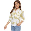 Abstract Pattern Baby Blue Swirl T- Shirt Abstract Pattern Baby Blue Swirl T- Shirt Women s Quarter Sleeve Pocket Shirt View3