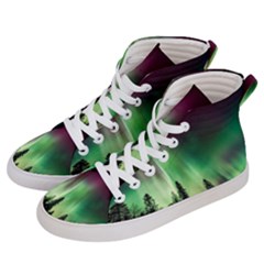 Aurora Borealis Northern Lights Nature Women s Hi-top Skate Sneakers