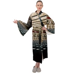 Dark Tunnels Within A Tunnel Maxi Velour Kimono