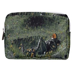Astronaut Lying In Flowers Fantasy Make Up Pouch (medium) by artworkshop