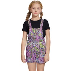 Abstract Intarsio Kids  Short Overalls