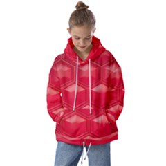 Red Textured Wall Kids  Oversized Hoodie by artworkshop