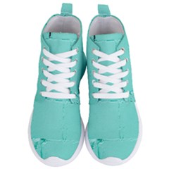Teal Brick Texture Women s Lightweight High Top Sneakers