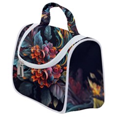 Flowers Flame Abstract Floral Satchel Handbag by Jancukart