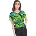 Fractal Art Pattern Abstract Butterfly Chiffon Blouse View1