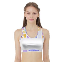 Abstract T- Shirt Blockage T- Shirt Sports Bra With Border