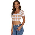 Abstract T- Shirt Cool Abstract Pattern Design8 Short Sleeve Square Neckline Crop Top  View2