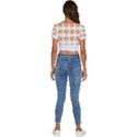 Abstract T- Shirt Cool Abstract Pattern Design8 Short Sleeve Square Neckline Crop Top  View4