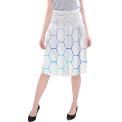 Abstract T- Shirt Honeycomb Pattern 6 Midi Beach Skirt