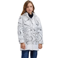 Abstract T- Shirt Vea I I T- Shirt Kid s Hooded Longline Puffer Jacket