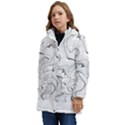 Abstract T- Shirt Vea I I T- Shirt Kid s Hooded Longline Puffer Jacket View3