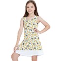 Art T- Shirt Brown Bunnies And Orange Carrots On Goldenrod Easter Pattern T- Shirt Kids  Lightweight Sleeveless Dress View1