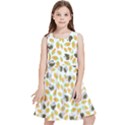 Art T- Shirt Brown Bunnies And Orange Carrots On Goldenrod Easter Pattern T- Shirt Kids  Skater Dress View1