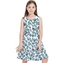 Art T- Shirt Bunnies And Carrots Pattern In Easter Blues T- Shirt Kids  Skater Dress View1