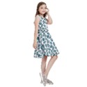 Art T- Shirt Bunnies And Carrots Pattern In Easter Blues T- Shirt Kids  Skater Dress View3