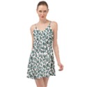Art T- Shirt Bunnies And Carrots Pattern In Easter Blues T- Shirt Summer Time Chiffon Dress View1