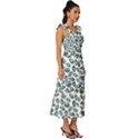 Art T- Shirt Bunnies And Carrots Pattern In Easter Blues T- Shirt Tie-Strap Tiered Midi Chiffon Dress View3
