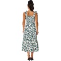 Art T- Shirt Bunnies And Carrots Pattern In Easter Blues T- Shirt Tie-Strap Tiered Midi Chiffon Dress View4