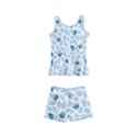 Art T- Shirt Pastel Blue Bunnies And Sky Blue Carrots On Cotton Candy Pink Easter Pattern T- Shirt Kids  Boyleg Swimsuit View1
