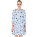 Art T- Shirt Pastel Blue Bunnies And Sky Blue Carrots On Cotton Candy Pink Easter Pattern T- Shirt Smock Dress View1