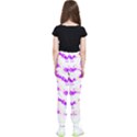 Bats Pattern T- Shirt White Bats And Bows Pink Yellow T- Shirt Kids  Elastic Waist Pants View2