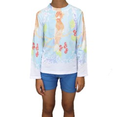 Bird Lover T- Shirtbird T- Shirt (13) Kids  Long Sleeve Swimwear