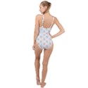 Black And White Pattern T- Shirt Black And White Pattern 2 High Neck One Piece Swimsuit View2