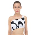 Black And White Swirl Pattern T- Shirt Black And White Swirl Pattern T- Shirt Spliced Up Bikini Top  View1