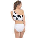Black And White Swirl Pattern T- Shirt Black And White Swirl Pattern T- Shirt Spliced Up Bikini Top  View2