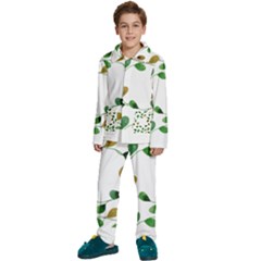 Boho Leaf Pattern T- Shirt Boho Leaf Pattern T- Shirt Kids  Long Sleeve Velvet Pajamas Set