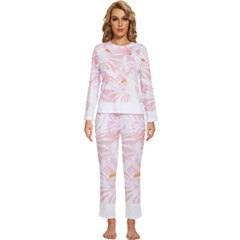 Botanical T- Shirt Botanical Birds Tropical T- Shirt Womens  Long Sleeve Lightweight Pajamas Set