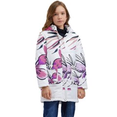 Botanical T- Shirt Botanical Creative Flower Mounted T- Shirt Kid s Hooded Longline Puffer Jacket