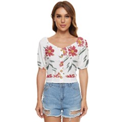 Botanical T- Shirt Botanical Graceful Chag T- Shirt Button Up Blouse