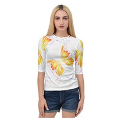 Butterfly Art T- Shirtbutterfly T- Shirt (5) Quarter Sleeve Raglan Tee