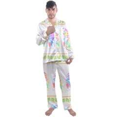 Butterfly Lover T- Shirtbutterfly T- Shirt Men s Long Sleeve Satin Pajamas Set