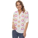 Coffee Donut Patterns T- Shirt Coffee & Donut Patterns T- Shirt Zip Up Long Sleeve Blouse View2
